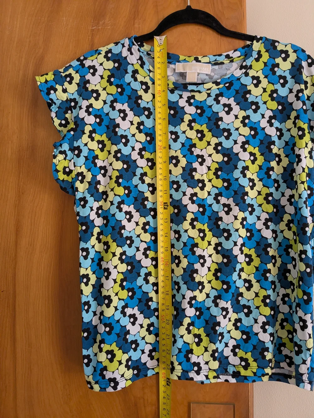 Michael Kors Blue, Lime & White Floral Short Sleeve Tee